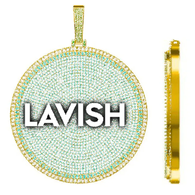 CUSTOM LETTER NECKLACE 3D BIG DISC sold by The GUU Shop