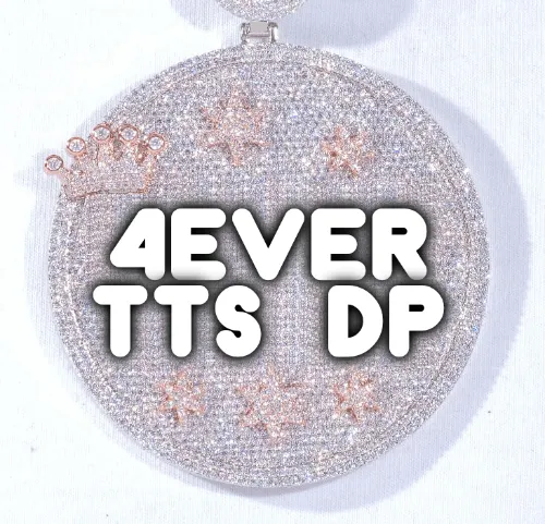 CUSTOM LETTER NECKLACE 3D BIG CROWN DISC sold by The GUU Shop