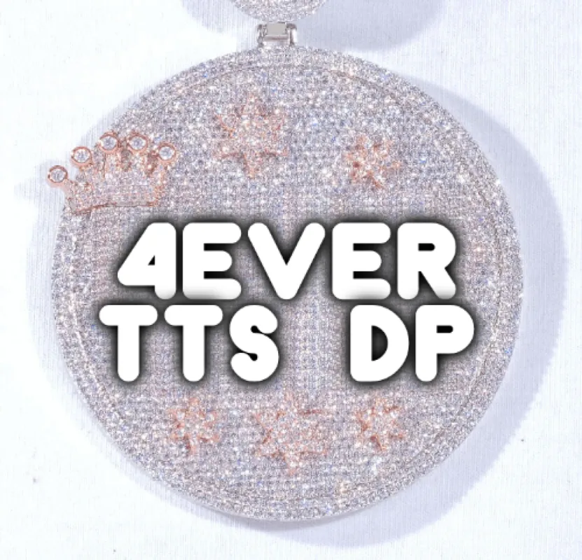 CUSTOM LETTER NECKLACE 3D BIG CROWN DISC sold by The GUU Shop