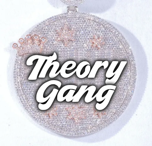 CUSTOM LETTER NECKLACE 3D BIG CROWN DISC sold by The GUU Shop