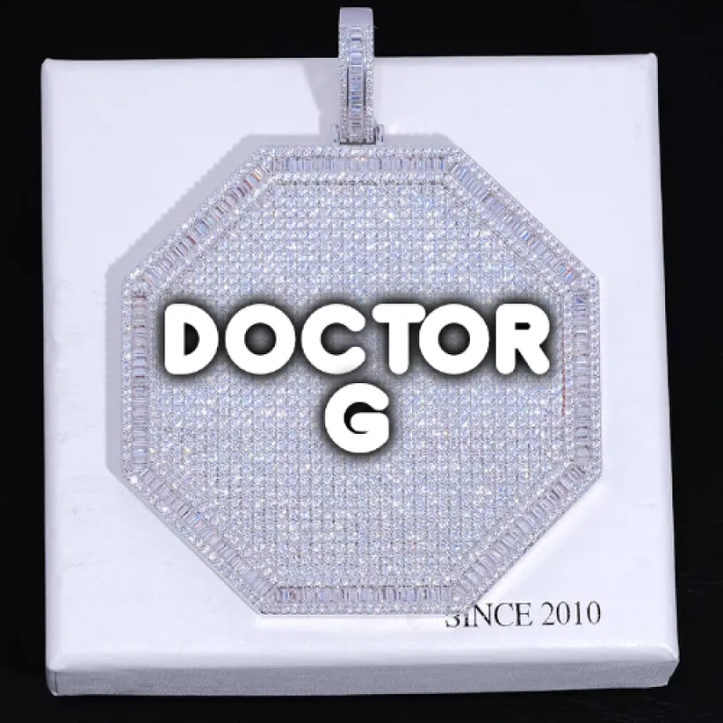 CUSTOM LETTER NECKLACE 3D BIG OCTAGON made by The GUU Shop