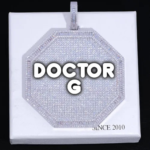 CUSTOM LETTER NECKLACE 3D BIG OCTAGON sold by The GUU Shop