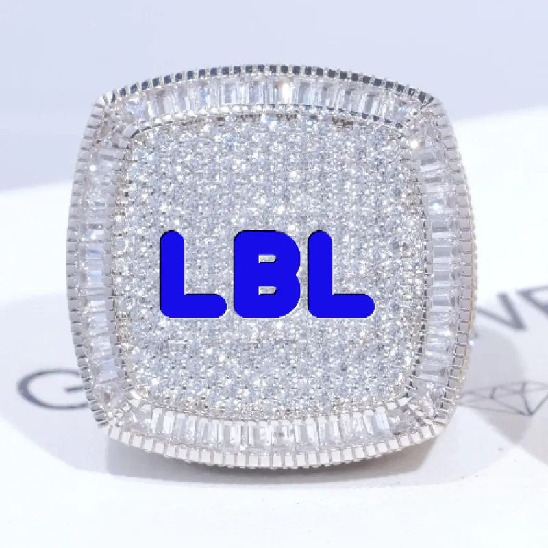 CUSTOM LETTER 3D ICED RING sold by The GUU Shop