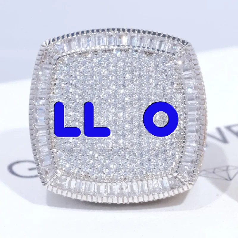 CUSTOM LETTER 3D ICED RING sold by The GUU Shop