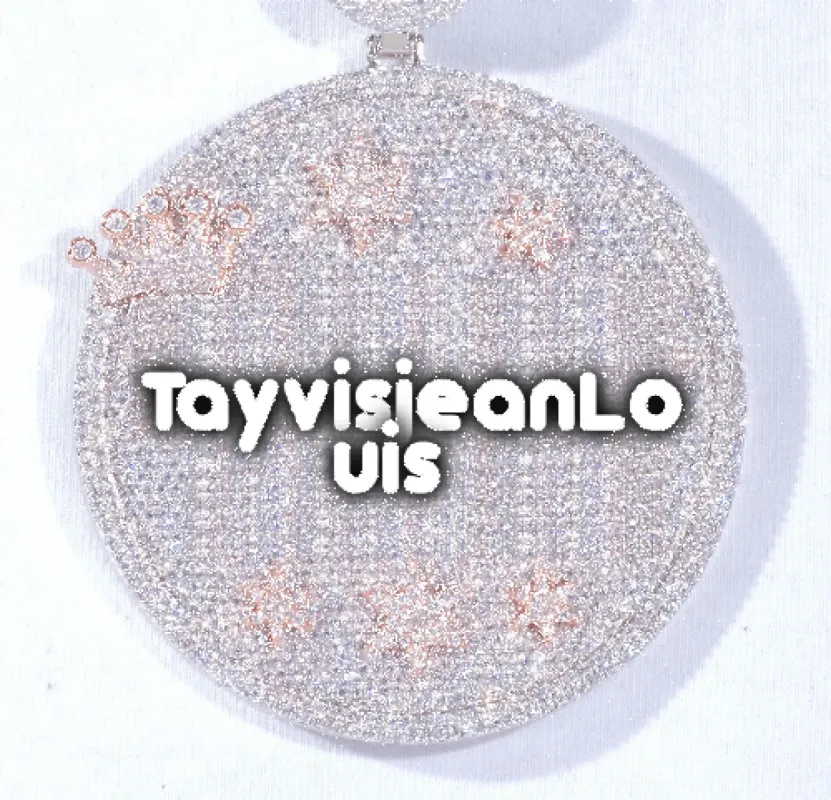 CUSTOM LETTER NECKLACE 3D BIG CROWN DISC made by The GUU Shop