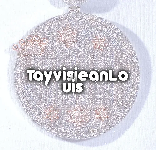 CUSTOM LETTER NECKLACE 3D BIG CROWN DISC sold by The GUU Shop