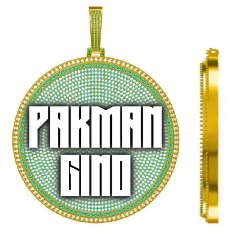 CUSTOM LETTER NECKLACE 3D BIG DISC sold by The GUU Shop