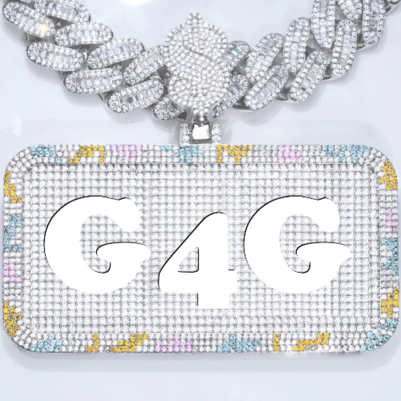 CUSTOM LETTER NECKLACE 3D COLORFUL SQUARE sold by The GUU Shop