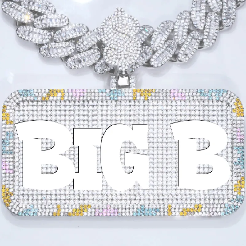 CUSTOM LETTER NECKLACE 3D COLORFUL SQUARE sold by The GUU Shop