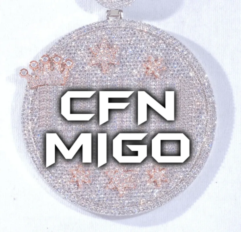 CUSTOM LETTER NECKLACE 3D BIG CROWN DISC sold by The GUU Shop