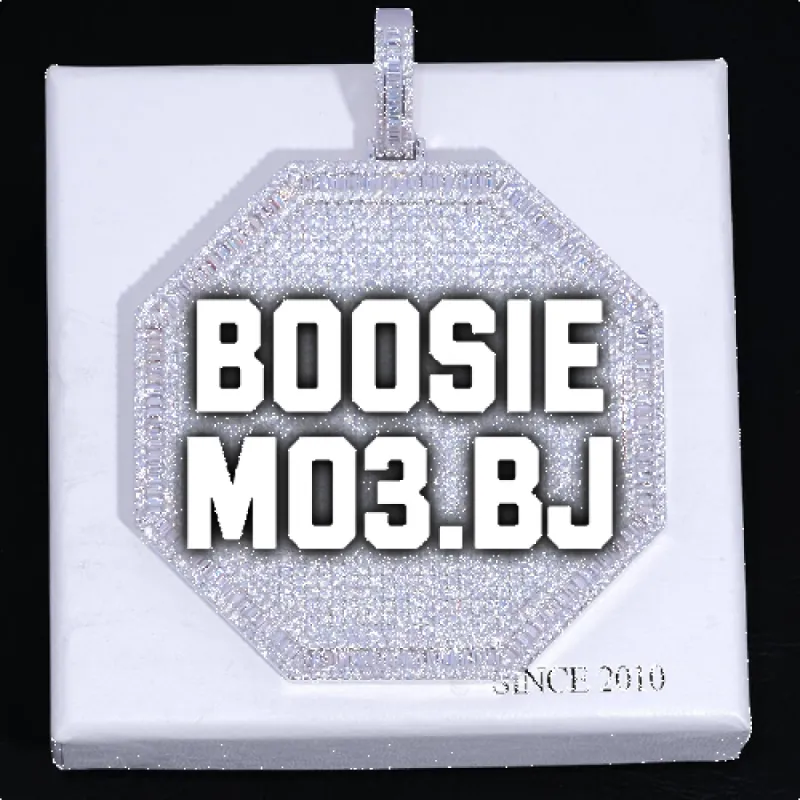 CUSTOM LETTER NECKLACE 3D BIG OCTAGON sold by The GUU Shop