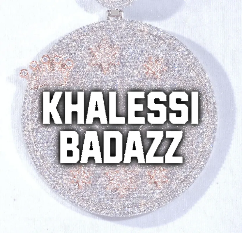 CUSTOM LETTER NECKLACE 3D BIG CROWN DISC sold by The GUU Shop