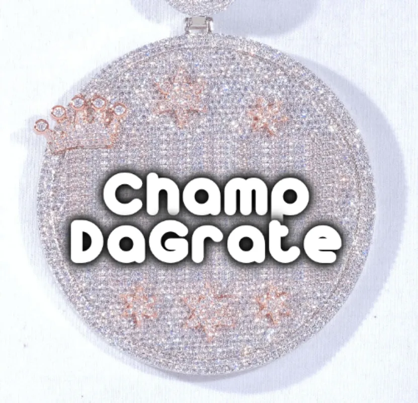 CUSTOM LETTER NECKLACE 3D BIG CROWN DISC sold by The GUU Shop