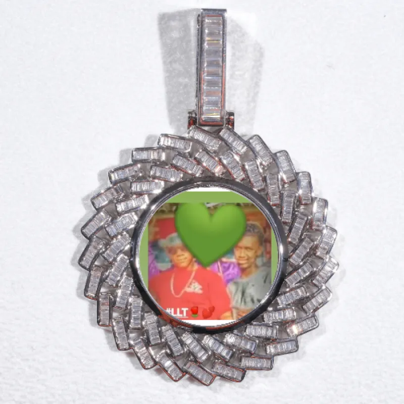 Large 3D Baguette Custom Picture Pendant sold by The GUU Shop