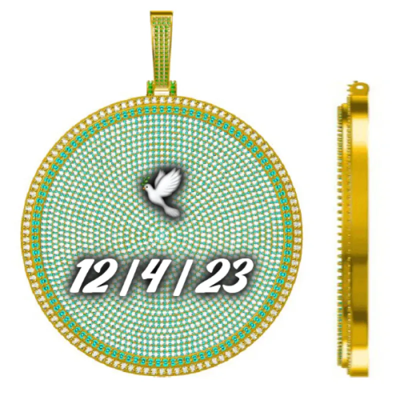 CUSTOM LETTER NECKLACE 3D BIG DISC sold by The GUU Shop