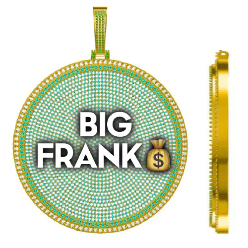 CUSTOM LETTER NECKLACE 3D BIG DISC sold by The GUU Shop