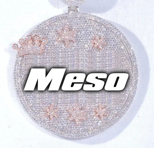 CUSTOM LETTER NECKLACE 3D BIG CROWN DISC sold by The GUU Shop