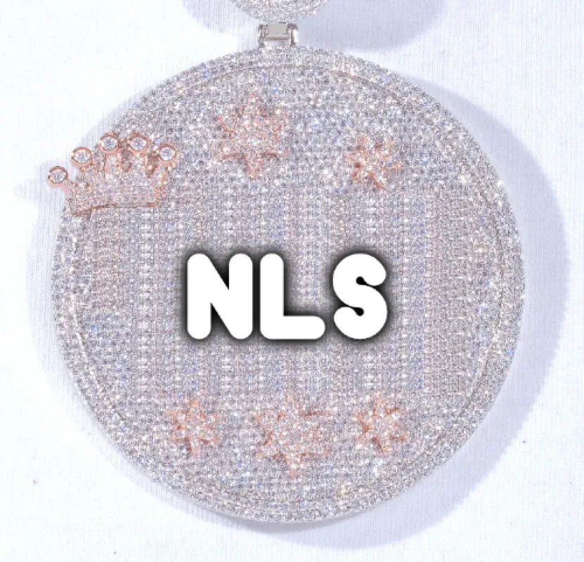 CUSTOM LETTER NECKLACE 3D BIG CROWN DISC sold by The GUU Shop