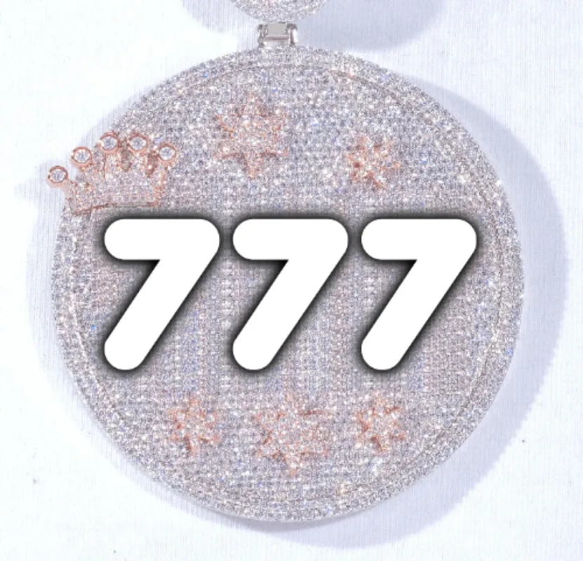 CUSTOM LETTER NECKLACE 3D BIG CROWN DISC sold by The GUU Shop