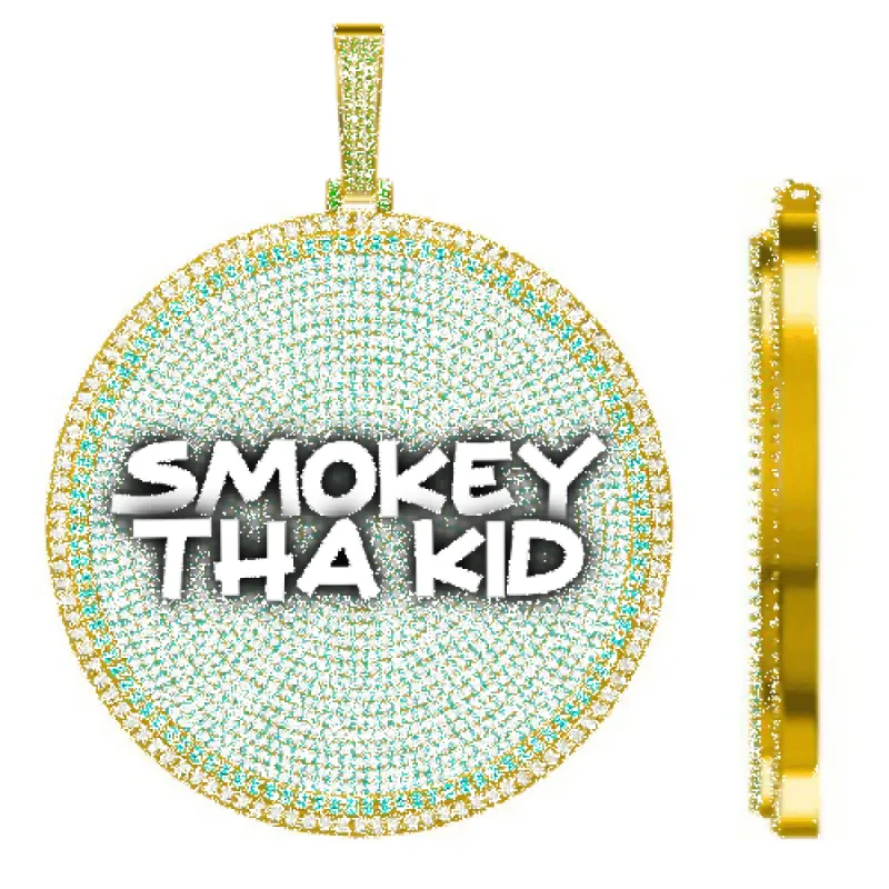 CUSTOM LETTER NECKLACE 3D BIG DISC sold by The GUU Shop