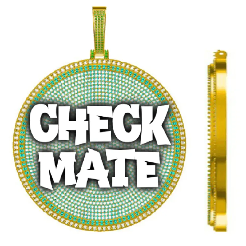 CUSTOM LETTER NECKLACE 3D BIG DISC sold by The GUU Shop