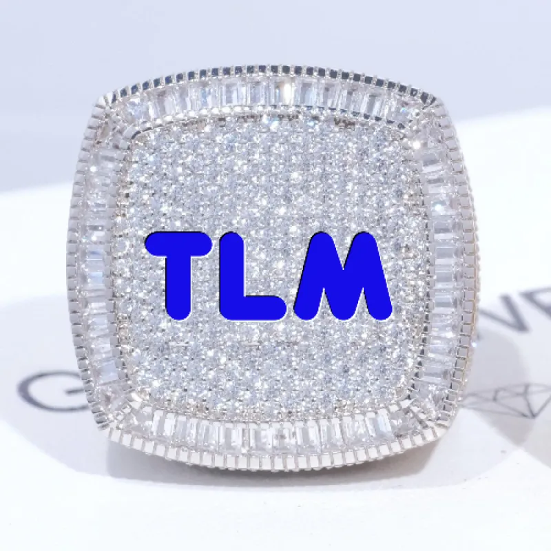 CUSTOM LETTER 3D ICED RING sold by The GUU Shop