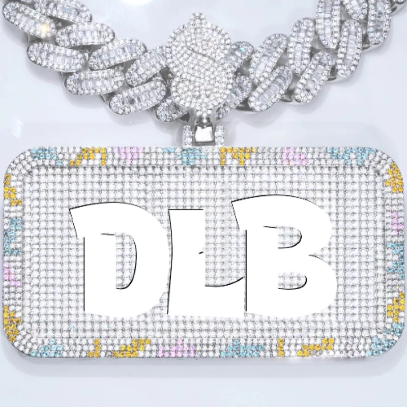 CUSTOM LETTER NECKLACE 3D COLORFUL SQUARE sold by The GUU Shop