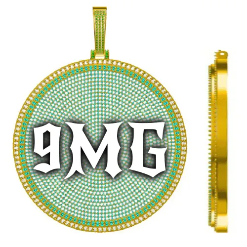 CUSTOM LETTER NECKLACE 3D BIG DISC sold by The GUU Shop