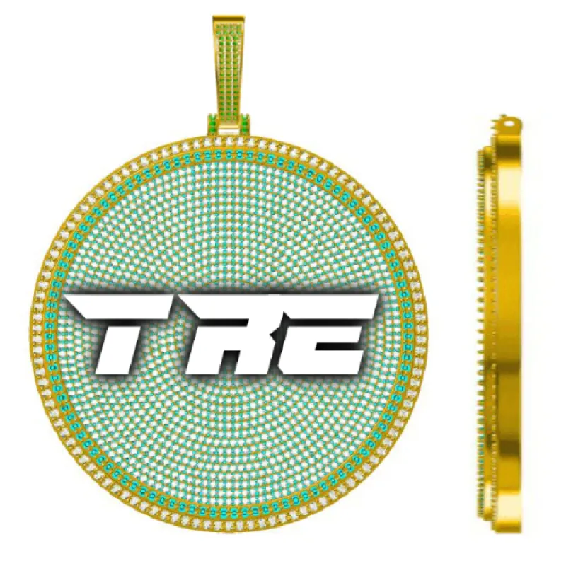 CUSTOM LETTER NECKLACE 3D BIG DISC sold by The GUU Shop