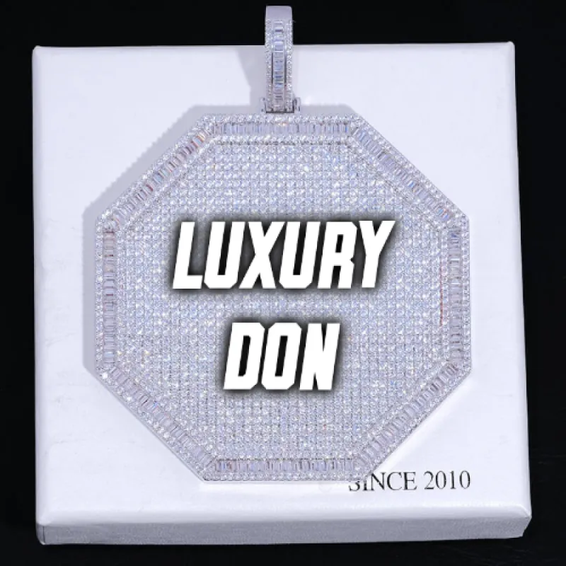 CUSTOM LETTER NECKLACE 3D BIG OCTAGON sold by The GUU Shop