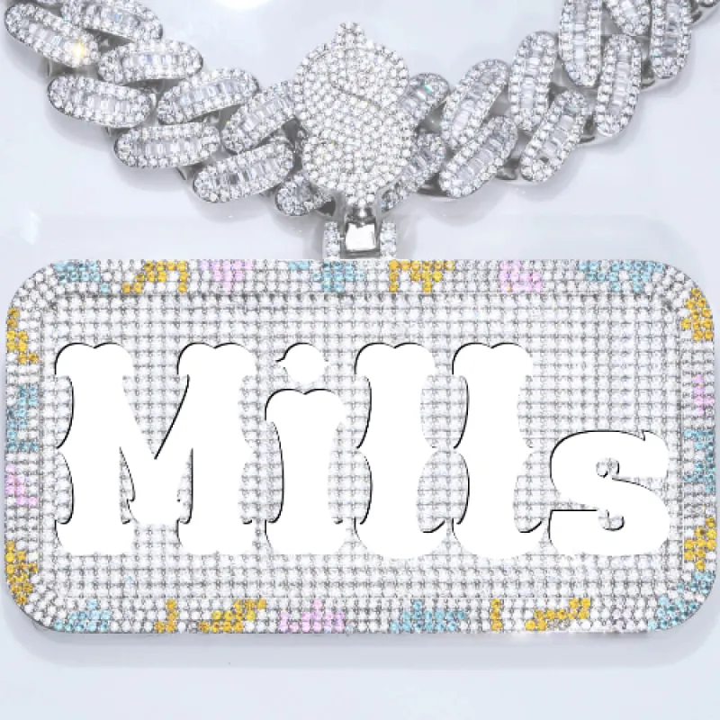 CUSTOM LETTER NECKLACE 3D COLORFUL SQUARE sold by The GUU Shop