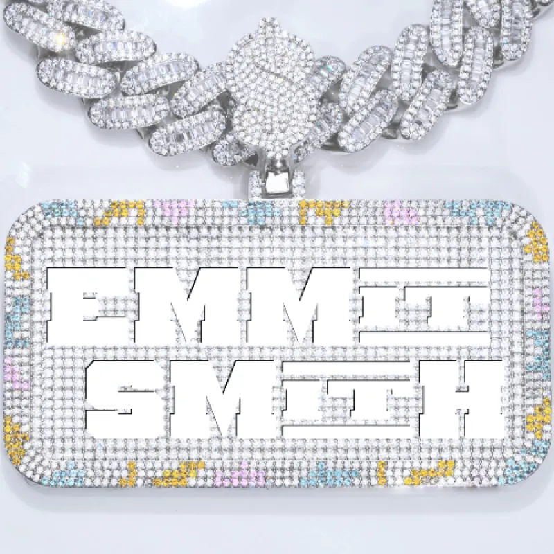 CUSTOM LETTER NECKLACE 3D COLORFUL SQUARE sold by The GUU Shop