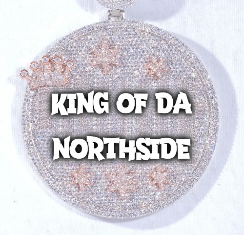 CUSTOM LETTER NECKLACE 3D BIG CROWN DISC sold by The GUU Shop