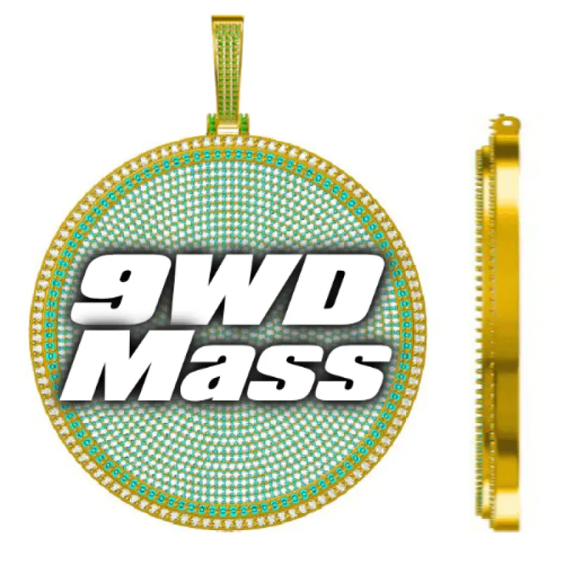 CUSTOM LETTER NECKLACE 3D BIG DISC sold by The GUU Shop