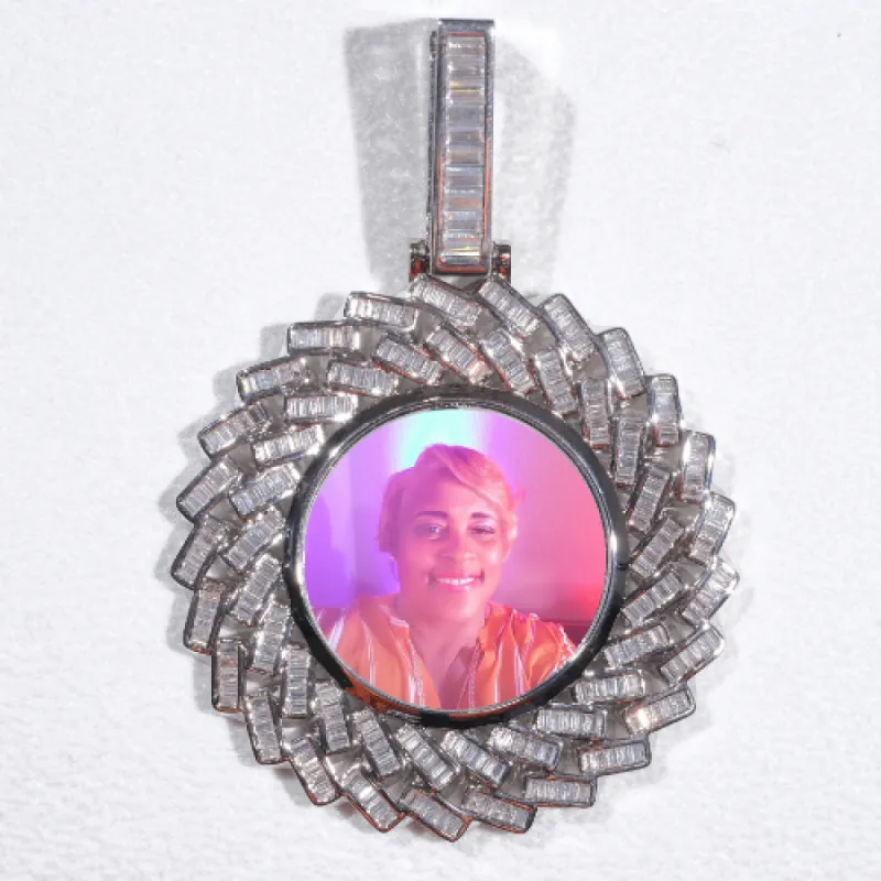 Large 3D Baguette Custom Picture Pendant sold by The GUU Shop