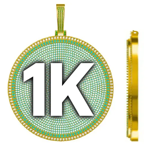 CUSTOM LETTER NECKLACE 3D BIG DISC sold by The GUU Shop