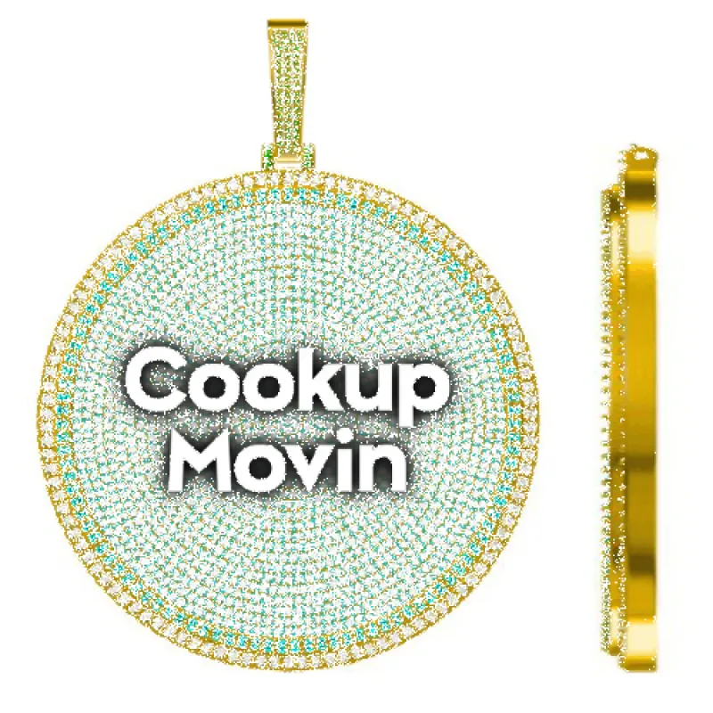 CUSTOM LETTER NECKLACE 3D BIG DISC sold by The GUU Shop