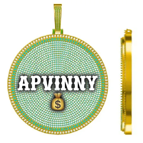 CUSTOM LETTER NECKLACE 3D BIG DISC sold by The GUU Shop