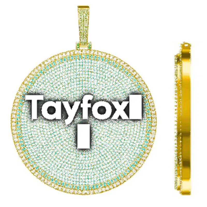 CUSTOM LETTER NECKLACE 3D BIG DISC sold by The GUU Shop