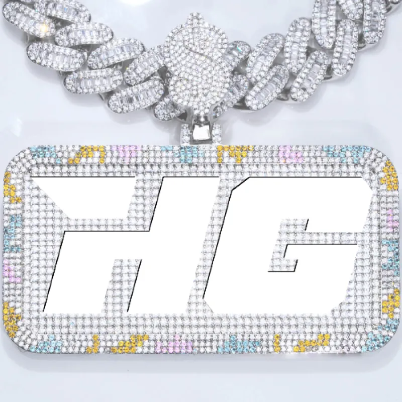 CUSTOM LETTER NECKLACE 3D COLORFUL SQUARE sold by The GUU Shop