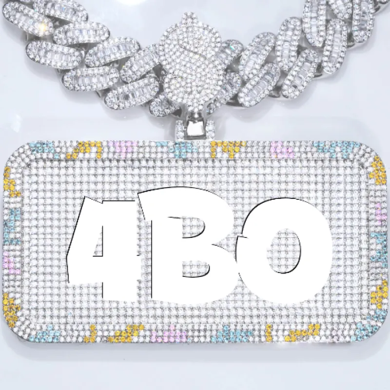 CUSTOM LETTER NECKLACE 3D COLORFUL SQUARE sold by The GUU Shop