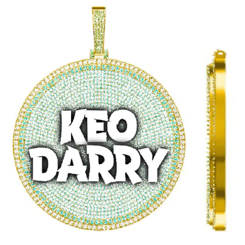 CUSTOM LETTER NECKLACE 3D BIG DISC sold by The GUU Shop