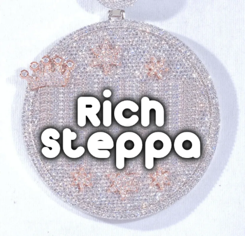 CUSTOM LETTER NECKLACE 3D BIG CROWN DISC sold by The GUU Shop