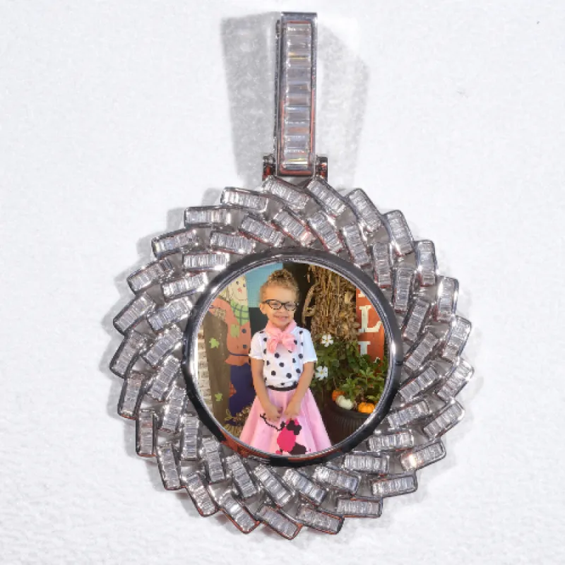 Large 3D Baguette Custom Picture Pendant sold by The GUU Shop