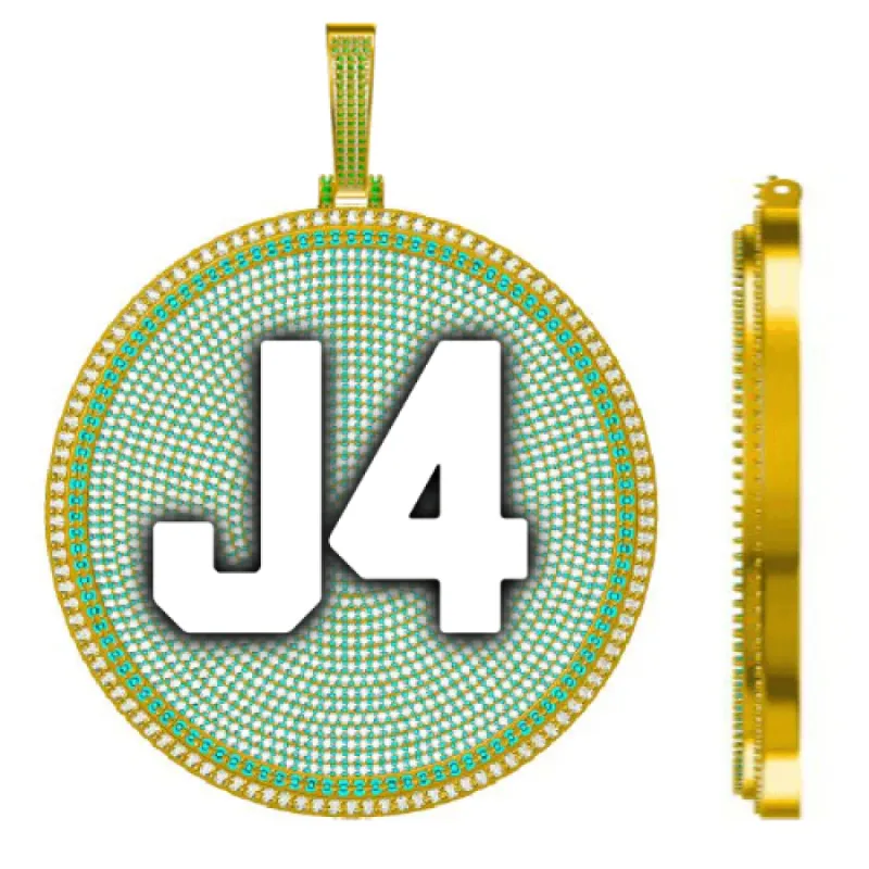 CUSTOM LETTER NECKLACE 3D BIG DISC sold by The GUU Shop