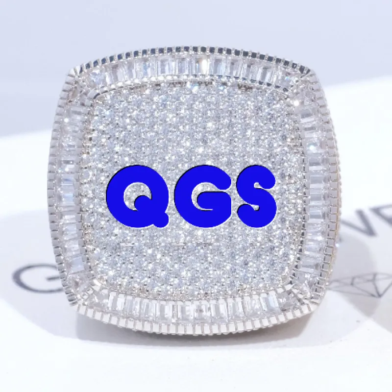 CUSTOM LETTER 3D ICED RING sold by The GUU Shop