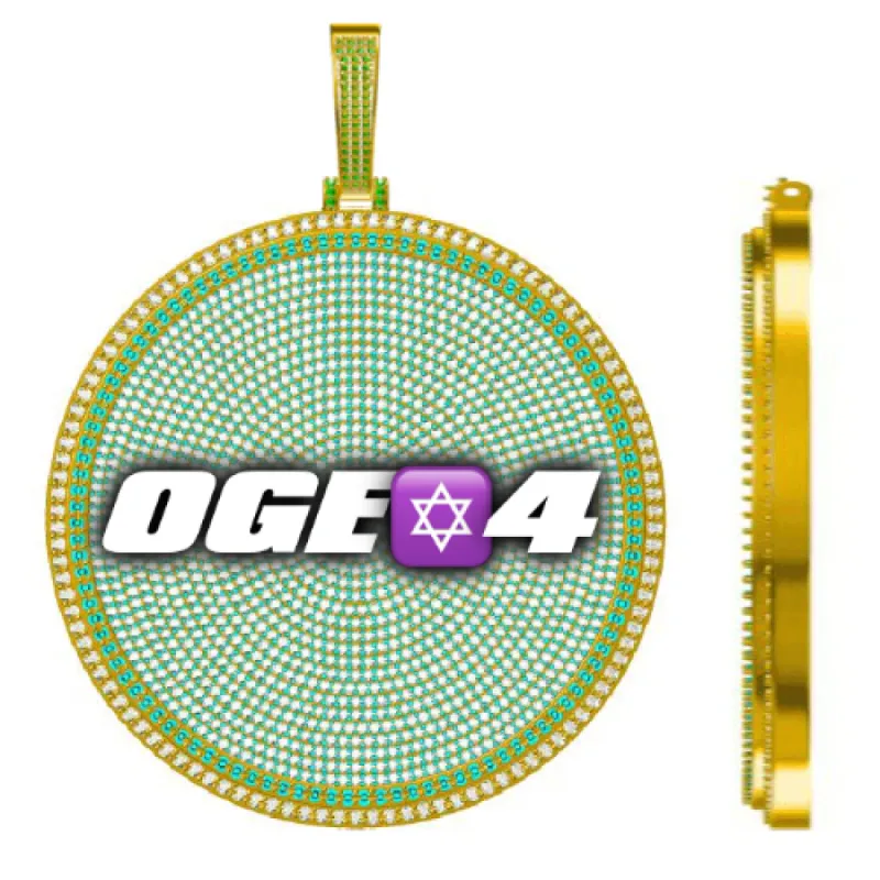 CUSTOM LETTER NECKLACE 3D BIG DISC sold by The GUU Shop