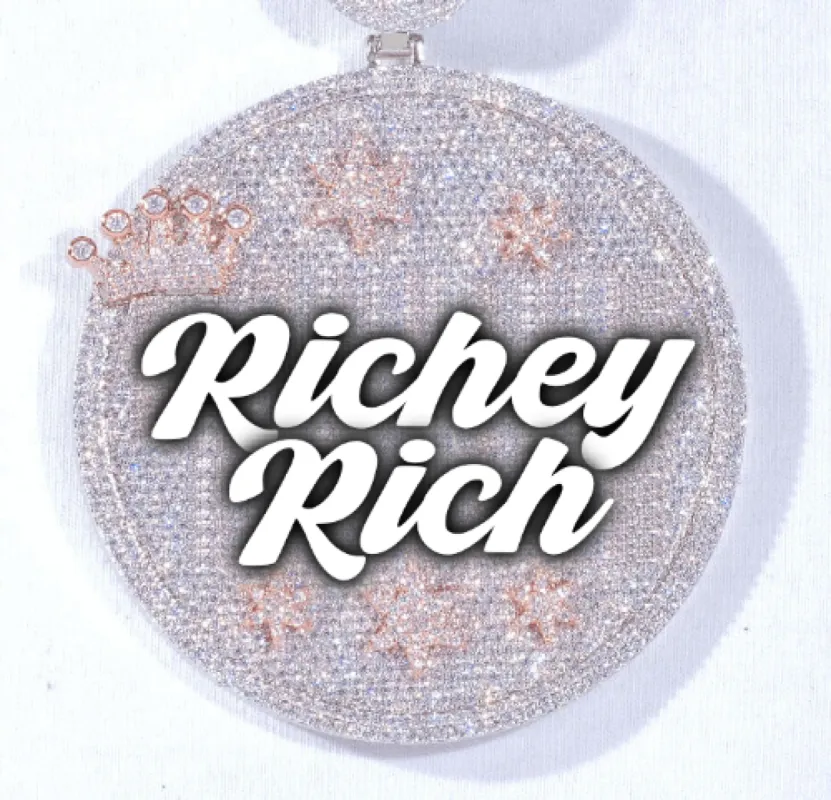 CUSTOM LETTER NECKLACE 3D BIG CROWN DISC sold by The GUU Shop