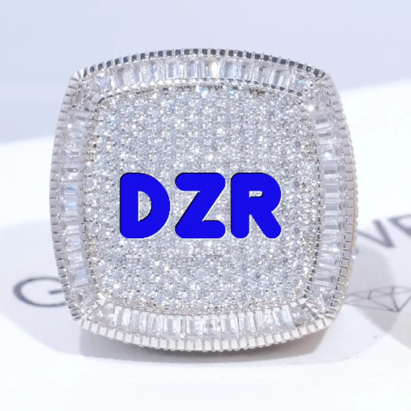 CUSTOM LETTER 3D ICED RING sold by The GUU Shop