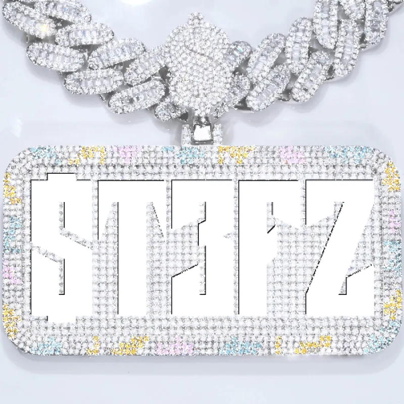 CUSTOM LETTER NECKLACE 3D COLORFUL SQUARE sold by The GUU Shop